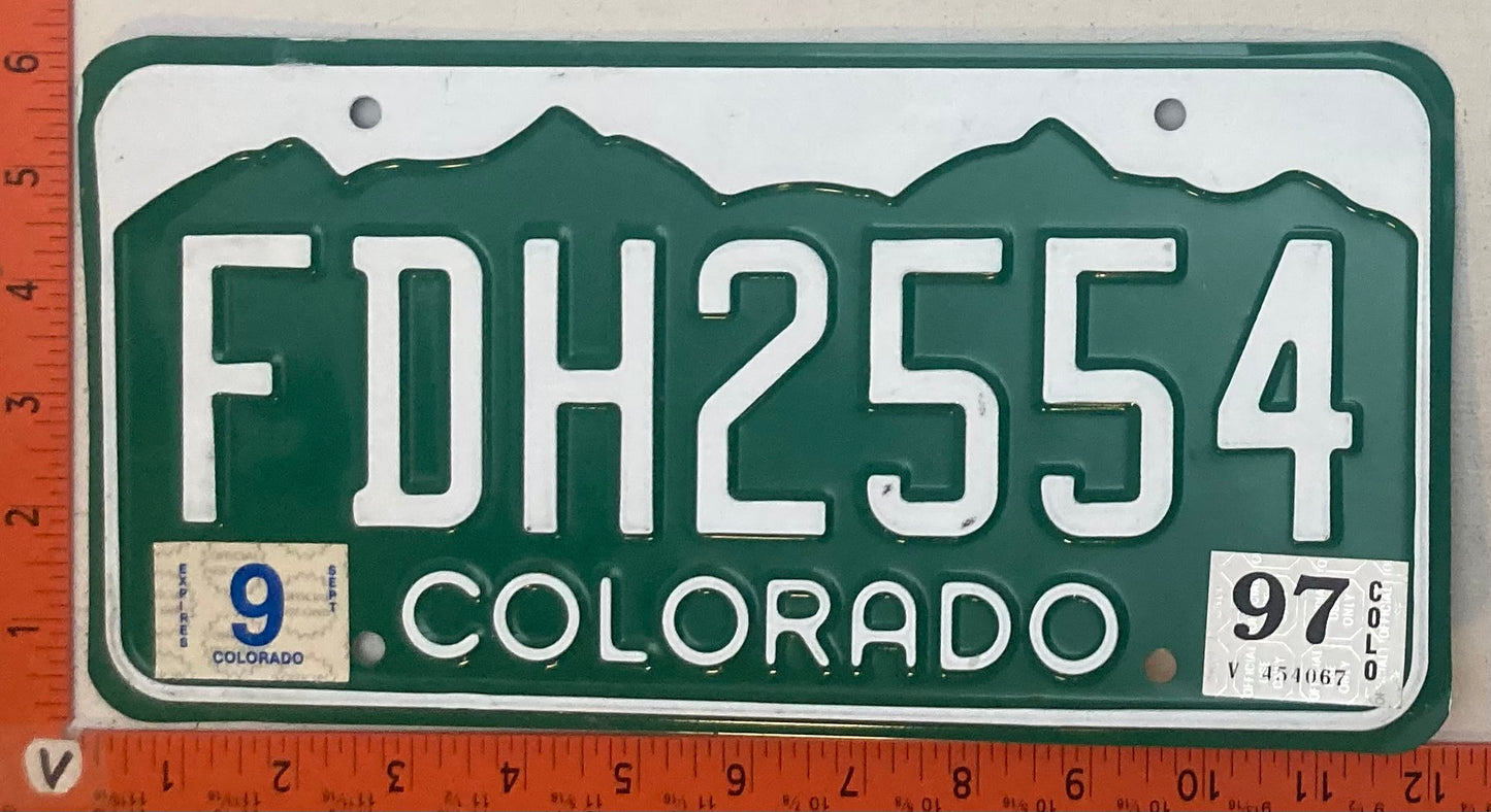 1997 Colorado #FDH2554 Passenger License Plate