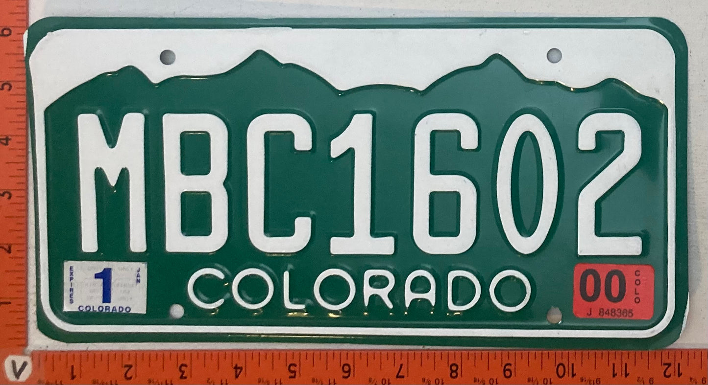 2000 Colorado #MBC1602 Passenger License Plate