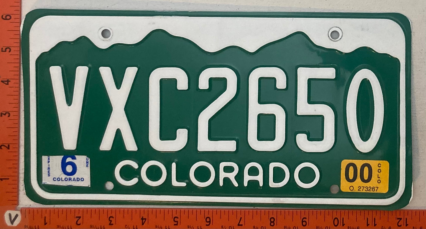 2000 Colorado #VXC2650 Passenger License Plate