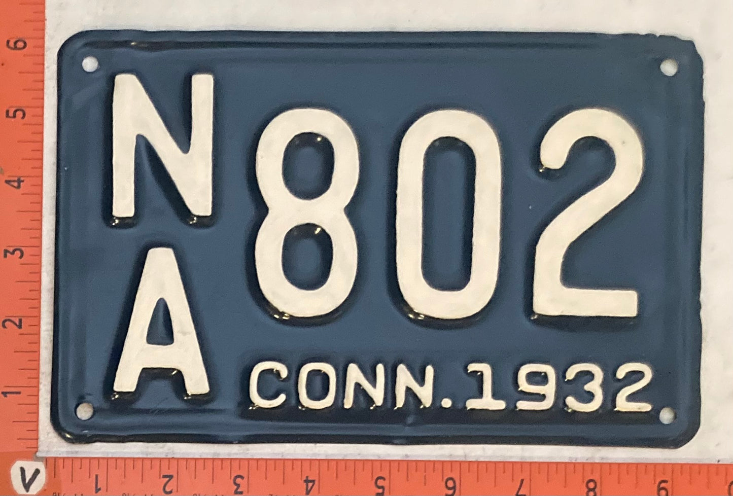 1932 Connecticut #N/A 802 Passenger License Plate (Repaint)