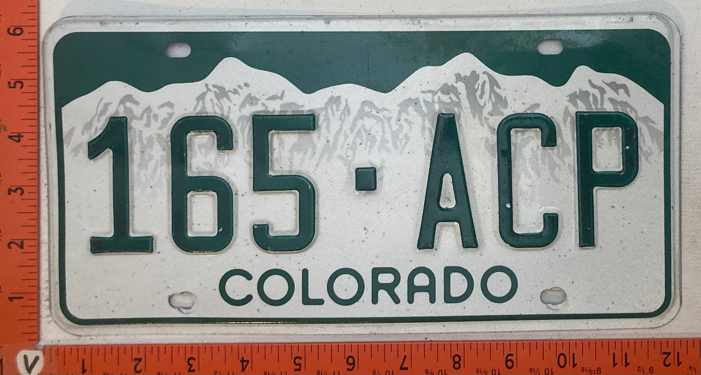 Undated Colorado #165-ACP Passenger License Plate