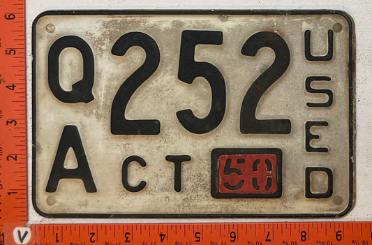 1950 Connecticut #Q/A 252 Used Car Dealer License Plate