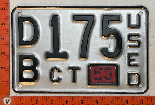 1953 Connecticut #D/B 175 Used Car Dealer License Plate (Repaint)