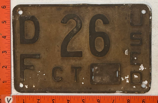 Undated Connecticut #D/E 26 Used Car Dealer License Plate