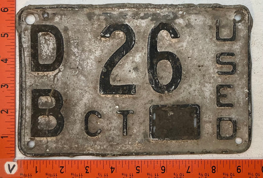 Undated Connecticut #D/E 26 Used Car Dealer License Plate