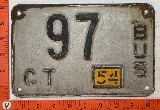 1954 Connecticut #97 Bus License Plate