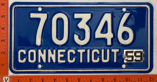 1959 Connecticut #70346 Passenger License Plate