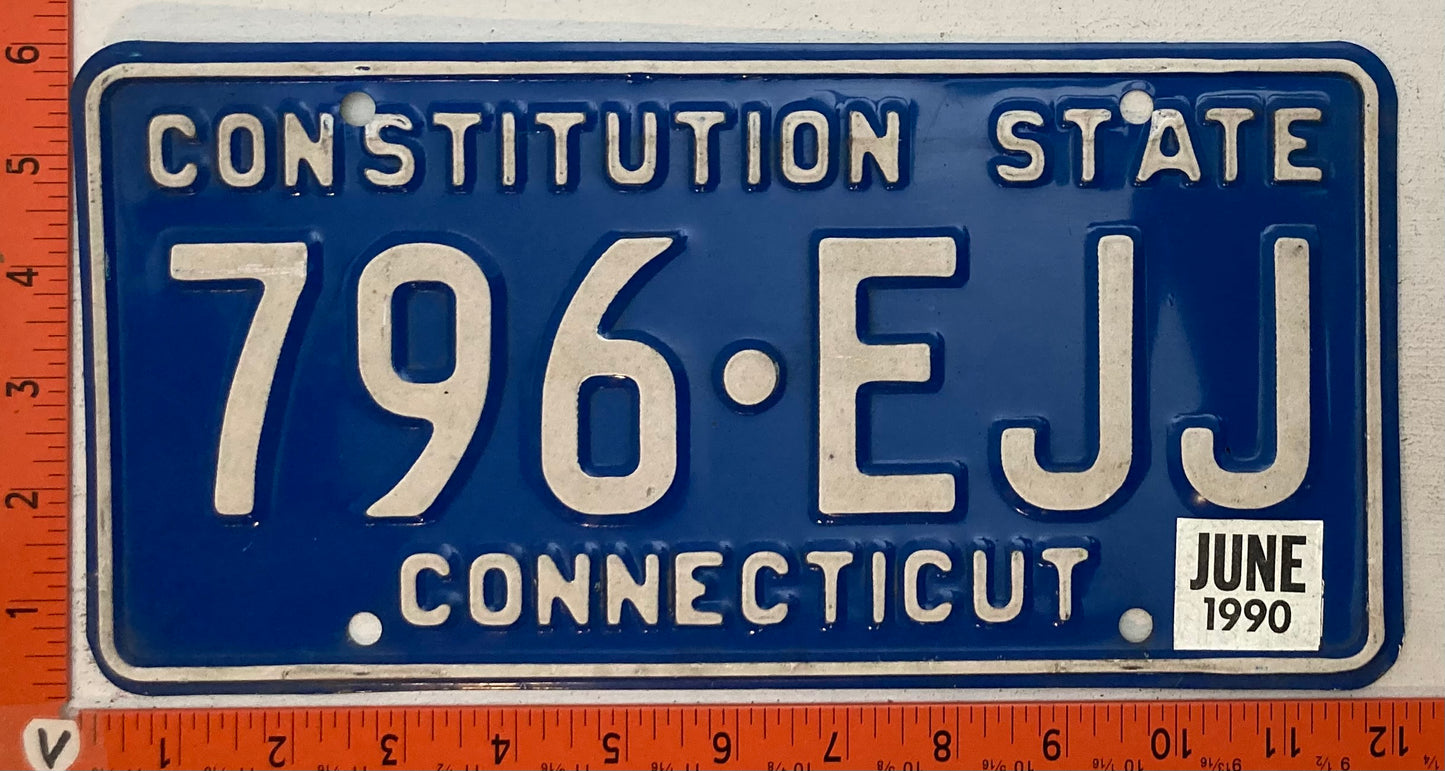 1990 Connecticut #796-EJJ Passenger License Plate
