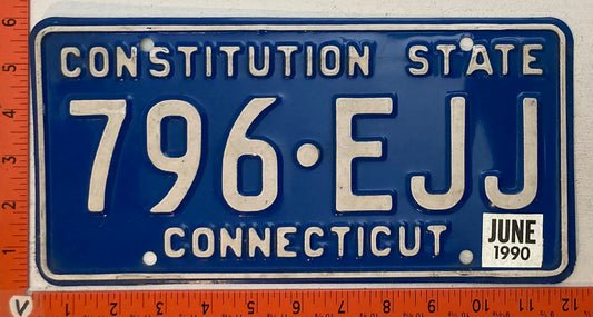 1990 Connecticut #796-EJJ Passenger License Plate