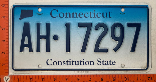 Undated Connecticut #AH-17297 Passenger License Plate