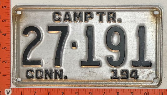 Undated Connecticut #27-191 Camp Trailer License Plate