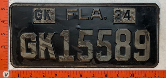 1934 Florida #GK15589 Commercial License Plate