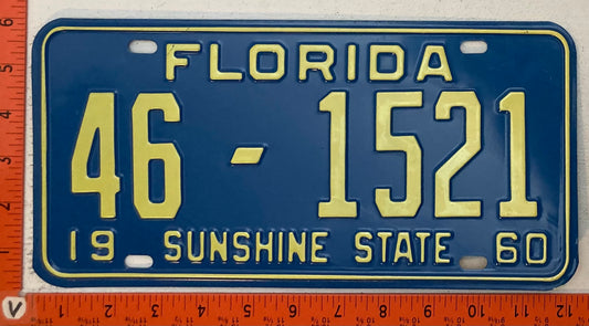 1960 Florida #46-1521 Passenger License Plate