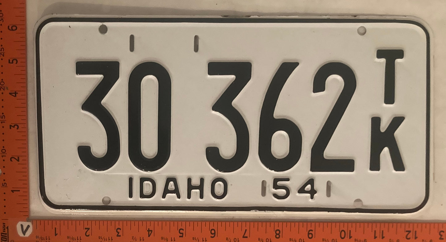 1954 Idaho #30 362 T/K Truck License Plate