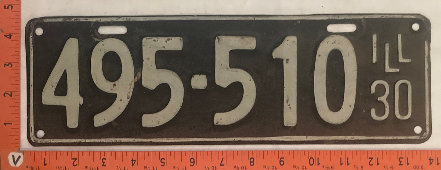 1930 Illinois #495-510 Passenger License Plate
