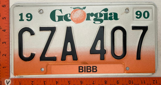 1990 Georgia #CZA 407 Passenger License Plate