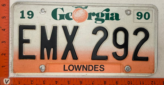 1990 Georgia #EMX 292 Passenger License Plate