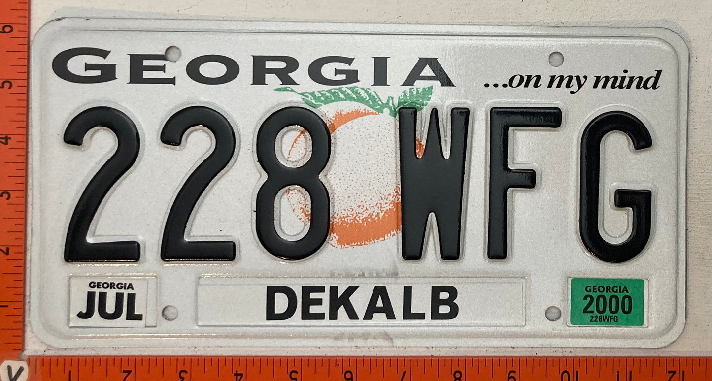 2000 Georgia #228 WFG Passenger License Plate