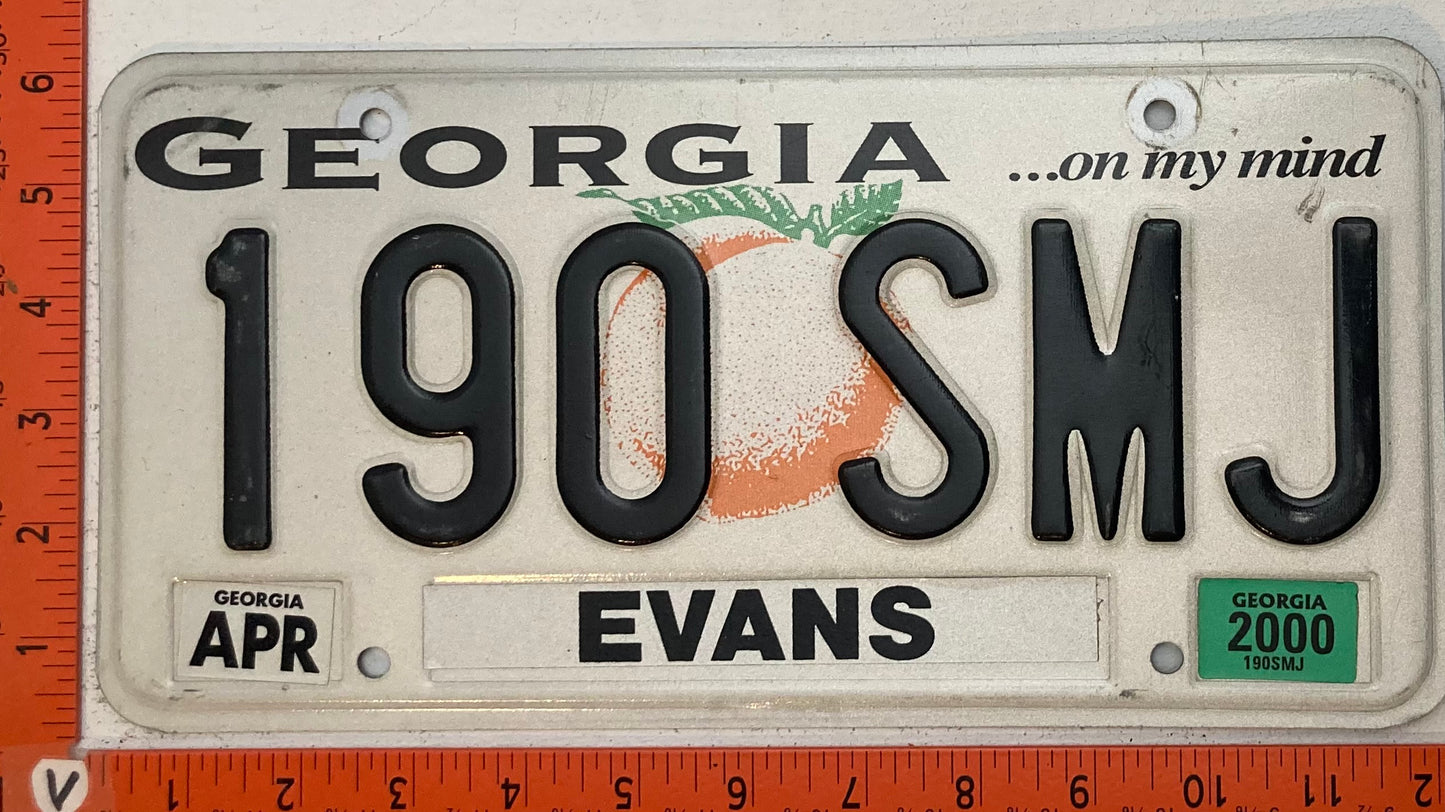 2000 Georgia #190 SMJ Passenger License Plate