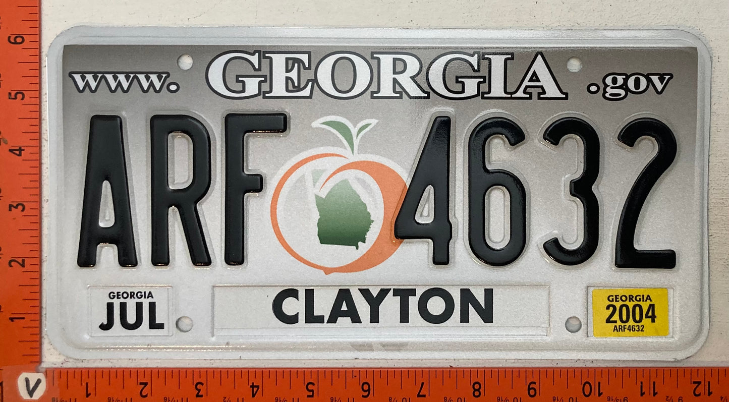 2004 Georgia #ARF 4632 Passenger License Plate