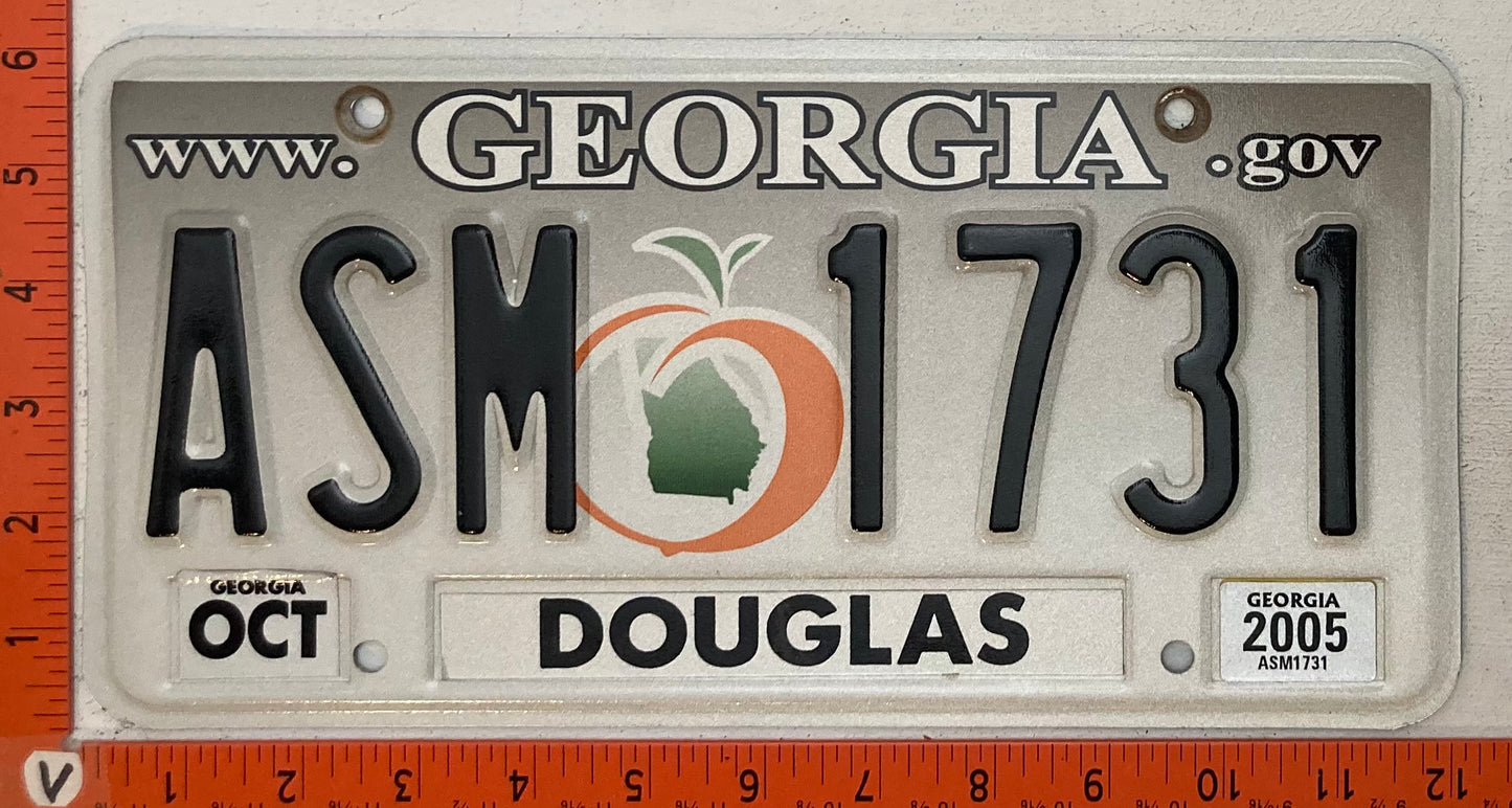 2005 Georgia #ASM 1731 Passenger License Plate