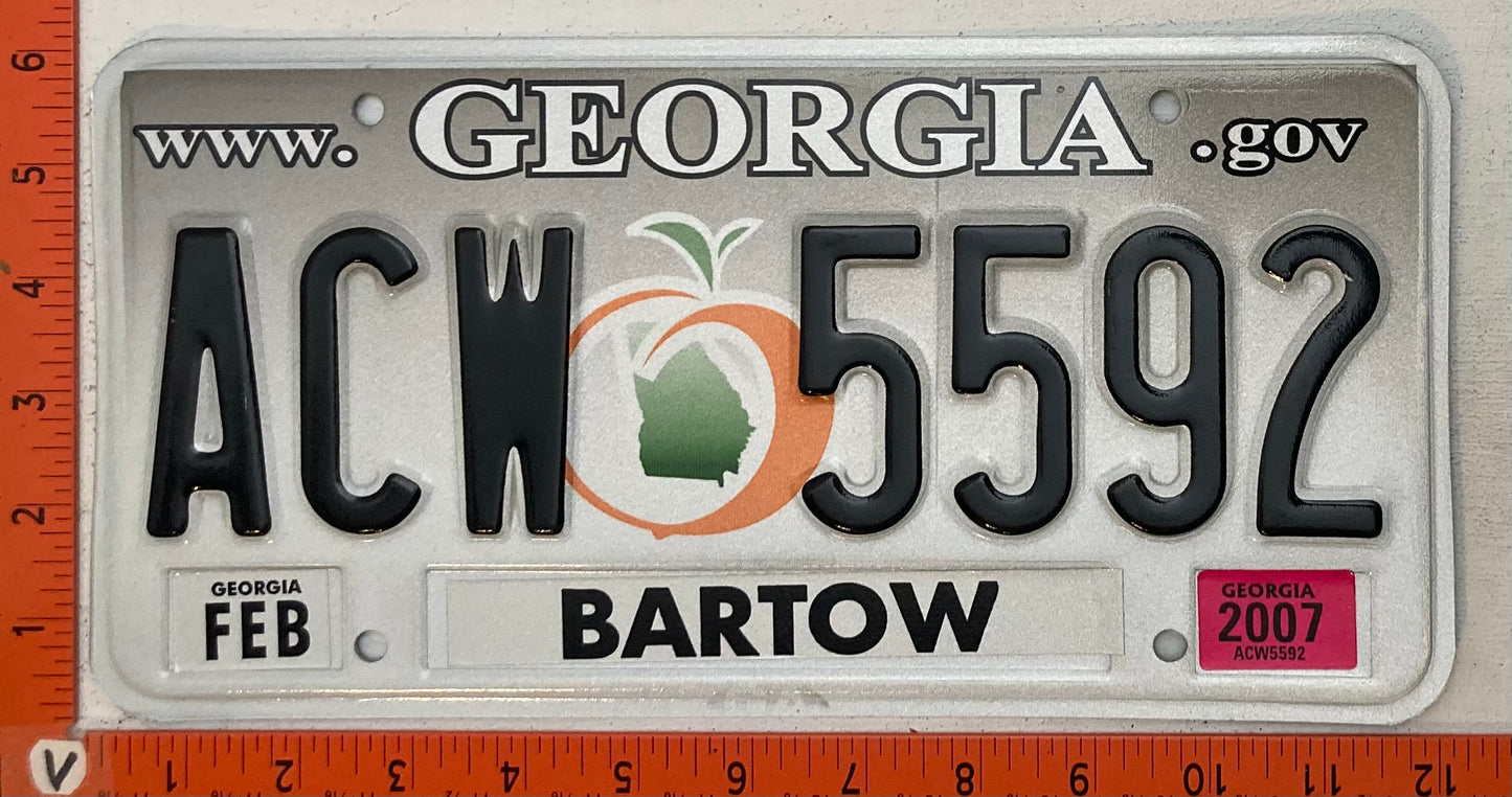 2007 Georgia #ACW 5592 Passenger License Plate