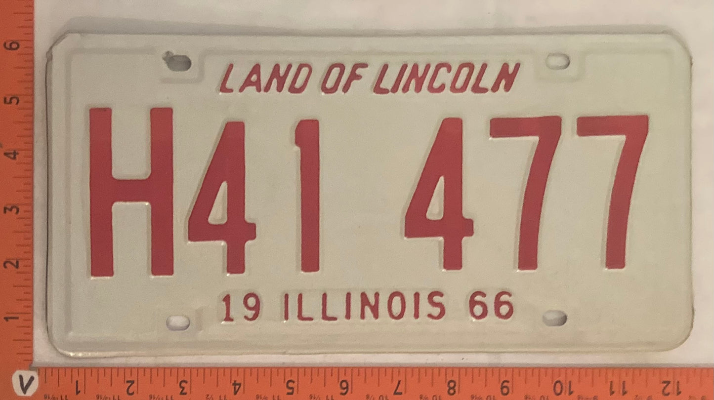 1966 Illinois #H41 477 Truck License Plate