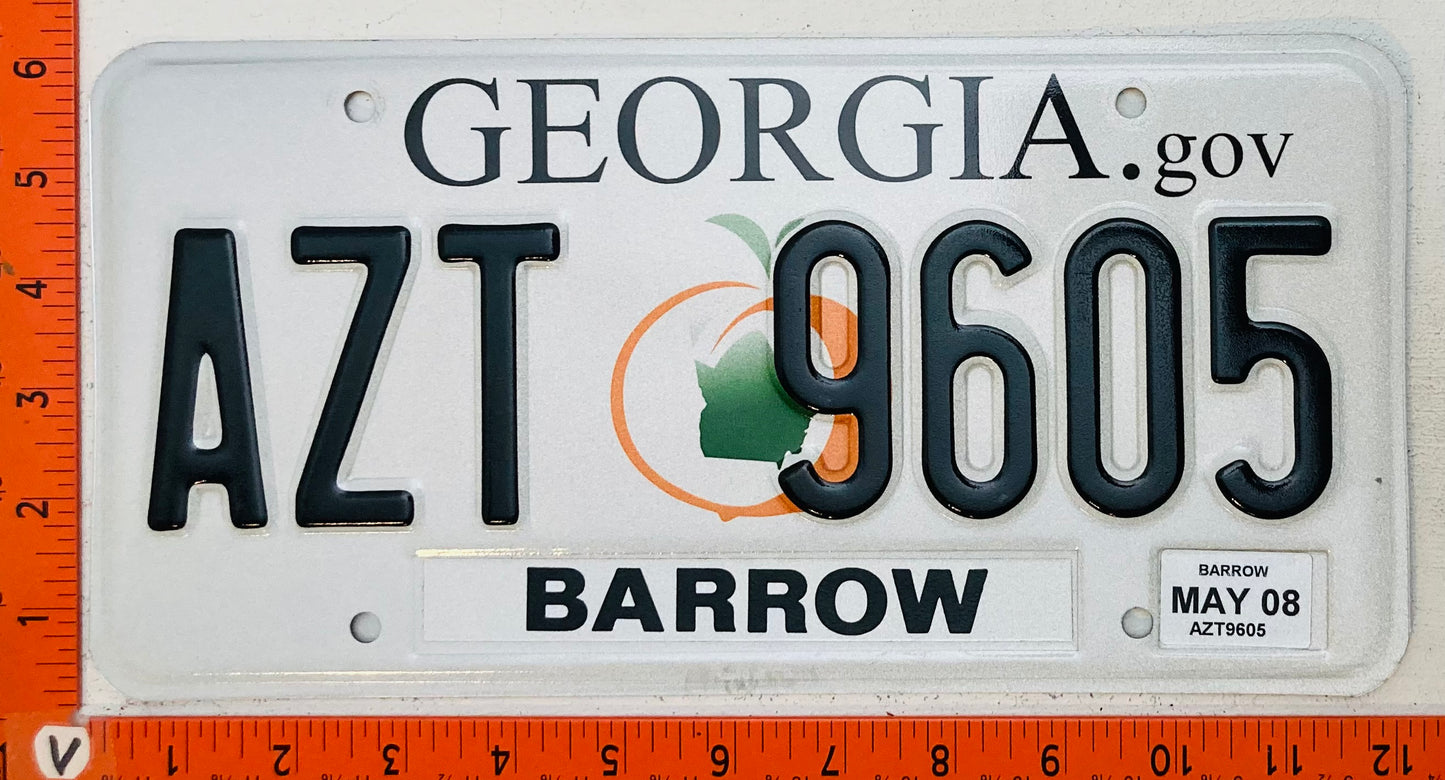 2008 Georgia #AZT 9605 Passenger License Plate
