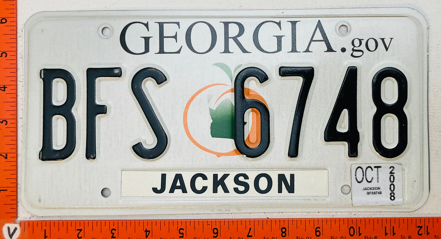 2008 Georgia #BFS 6748 Passenger License Plate