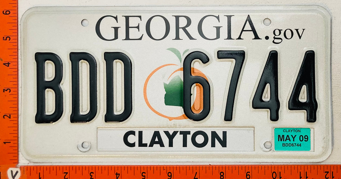 2009 Georgia #BDD 6744 Passenger License Plate