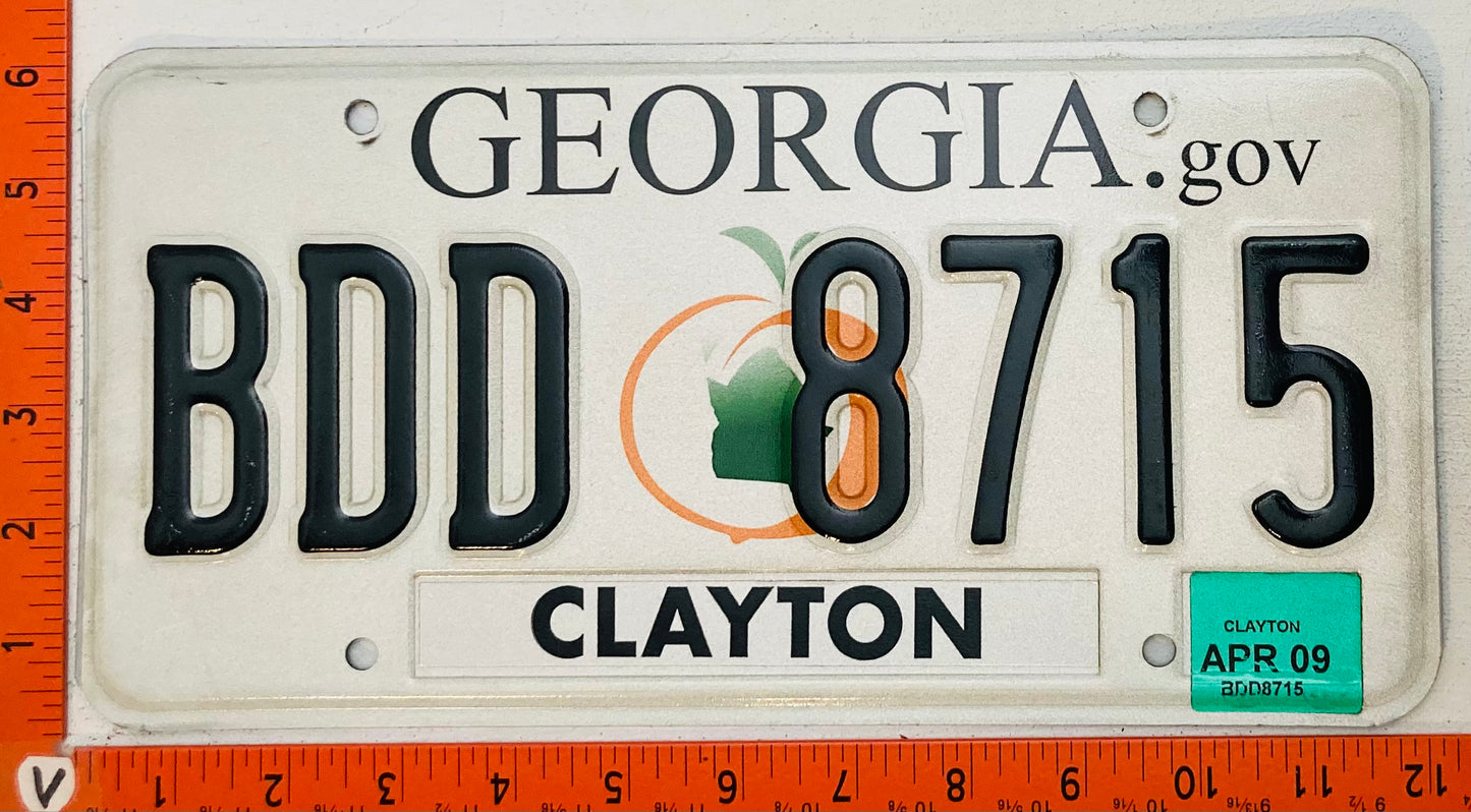 2009 Georgia #BDD 8715 Passenger License Plate