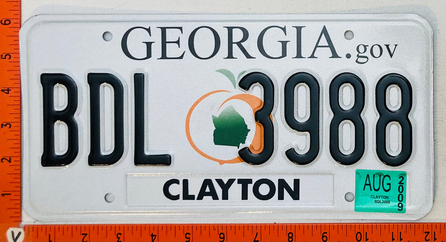 2009 Georgia #BDL 3988 Passenger License Plate