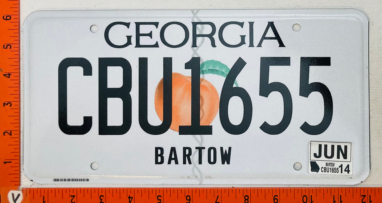2014 Georgia #CBU1655 Passenger License Plate