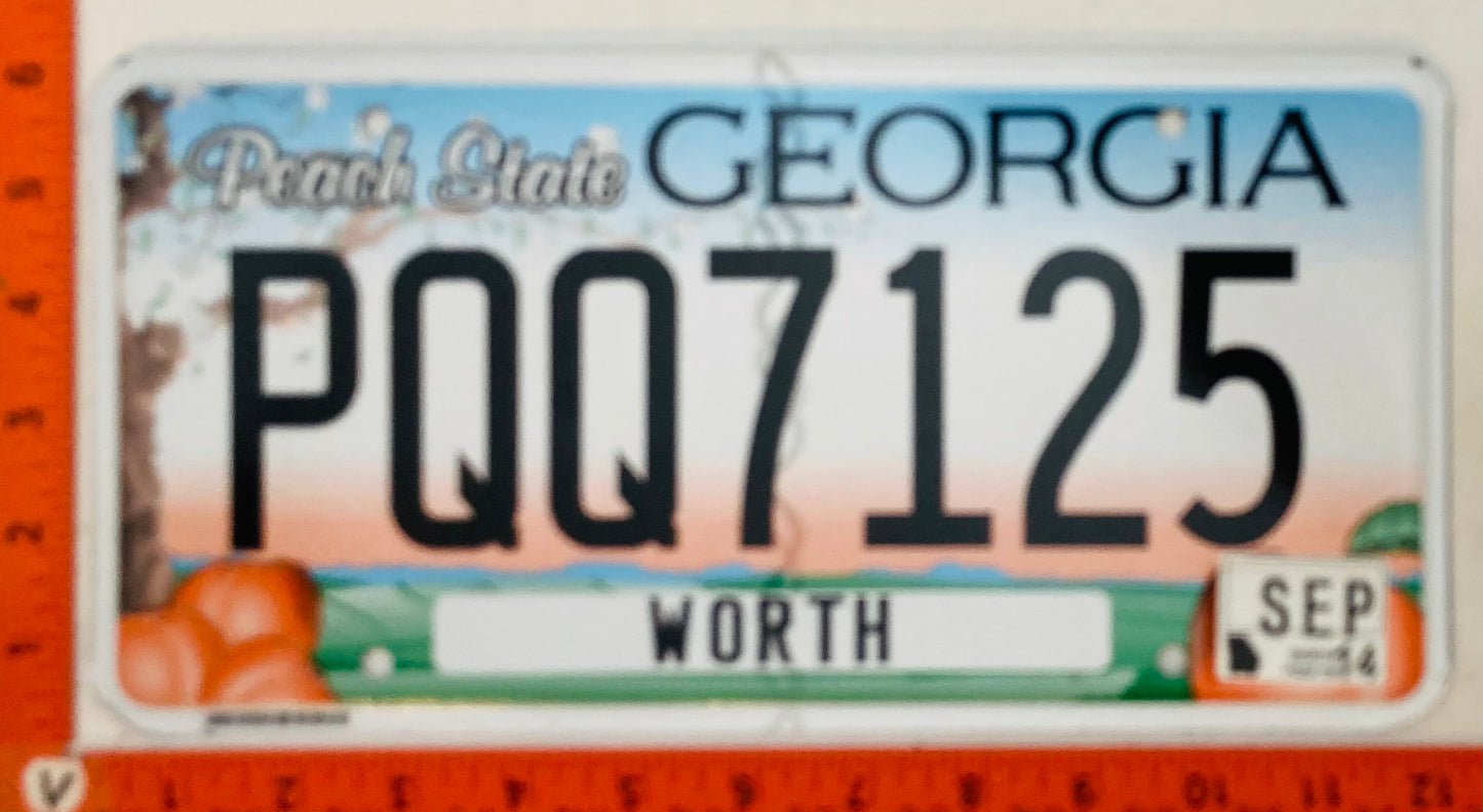 2014 Georgia #PQQ7125 Passenger License Plate