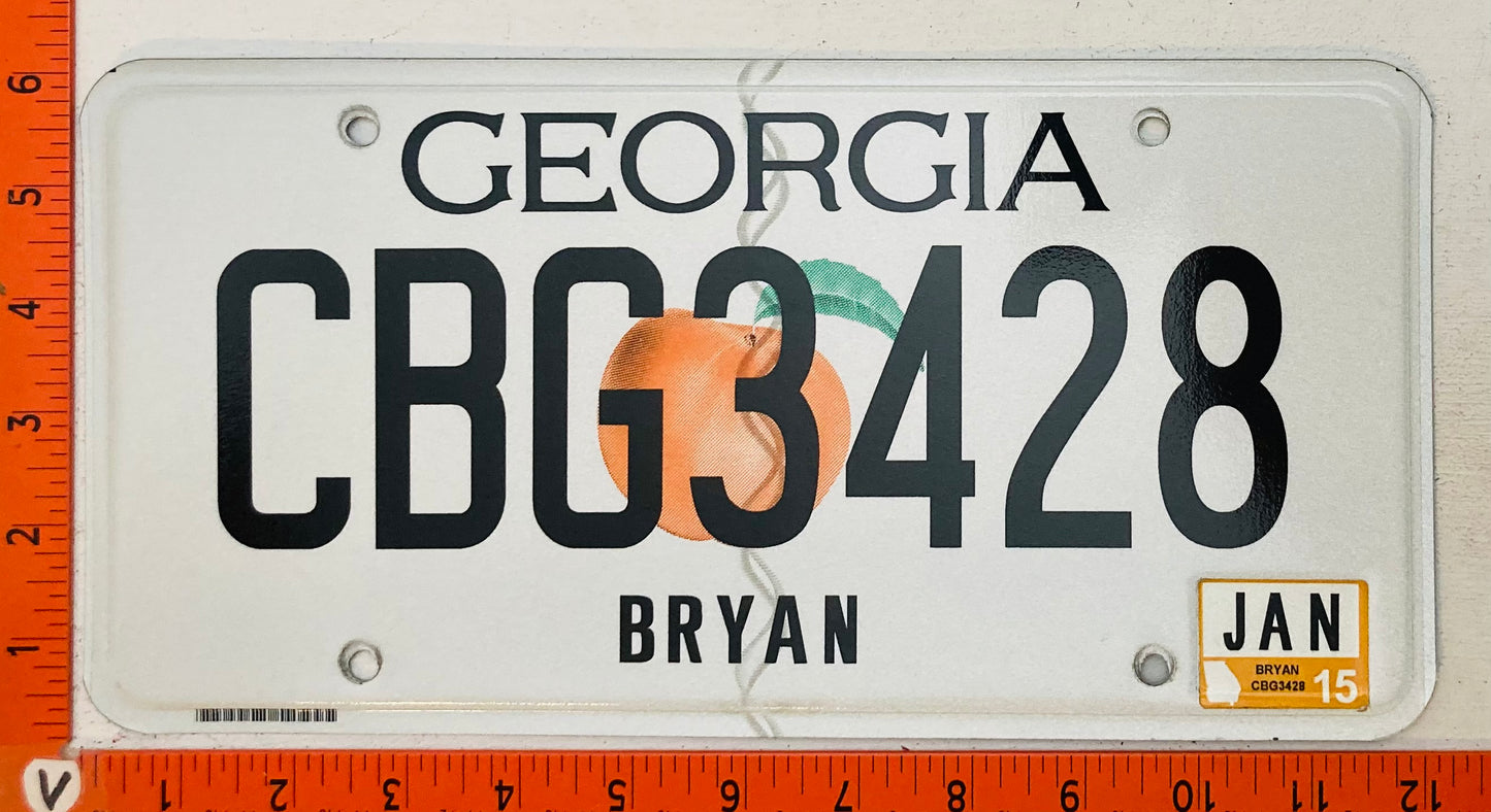 2015 Georgia #CBG3428 Passenger License Plate