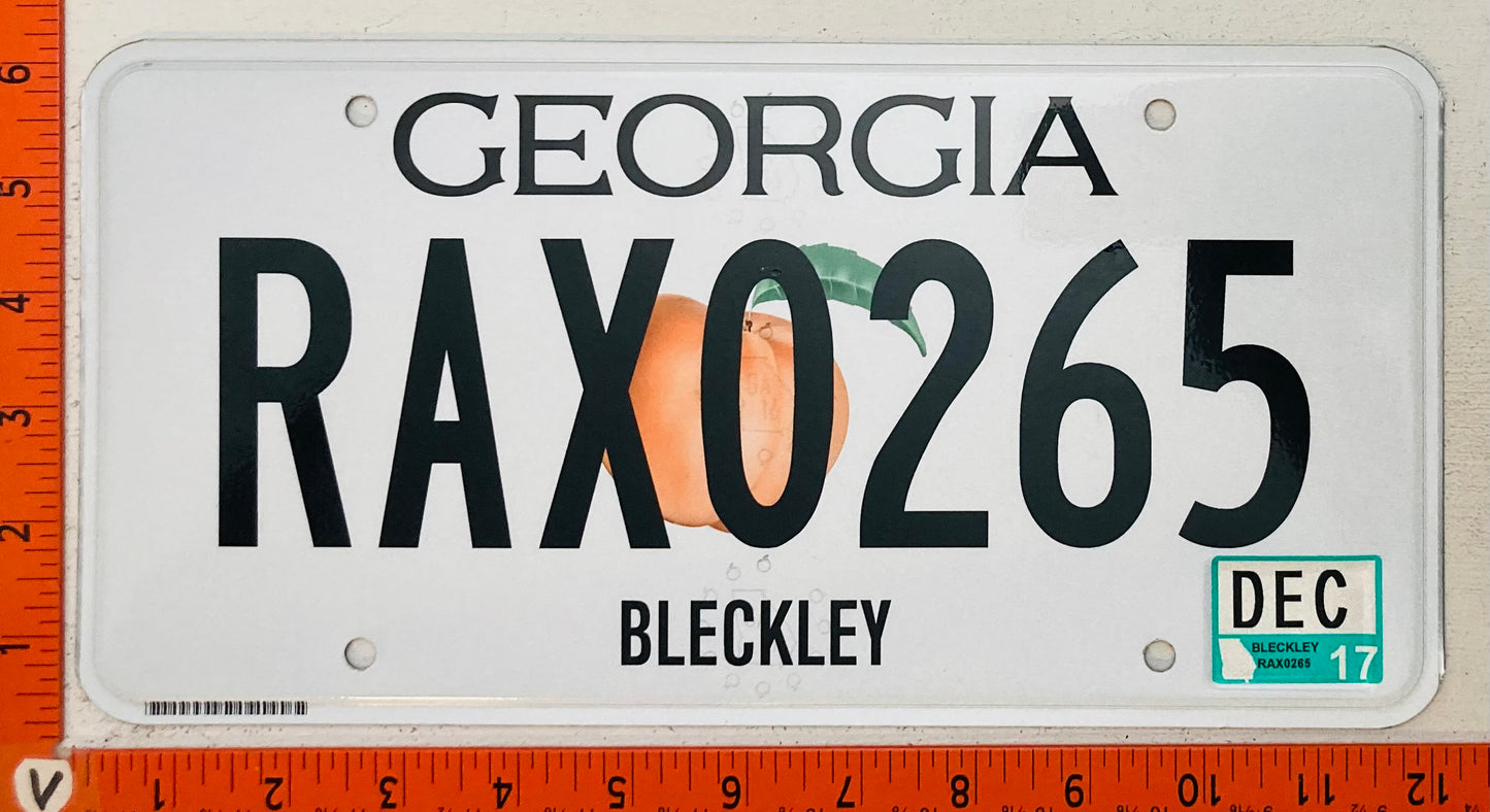 2017 Georgia #RAX0265 Passenger License Plate