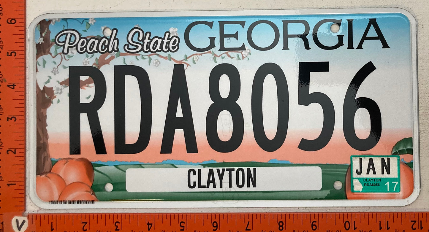 2017 Georgia #RDA8056 Passenger License Plate