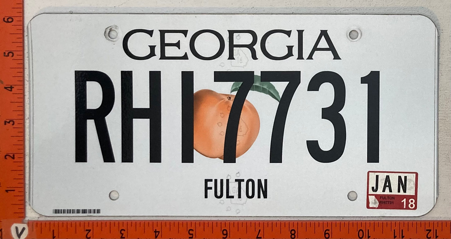 2018 Georgia #RHI7731 Passenger License Plate