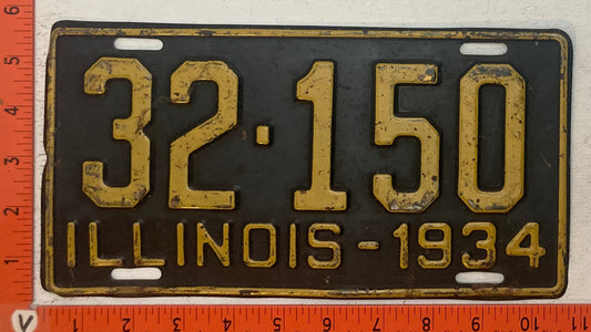 1934 Illinois #32-150 Passenger License Plate