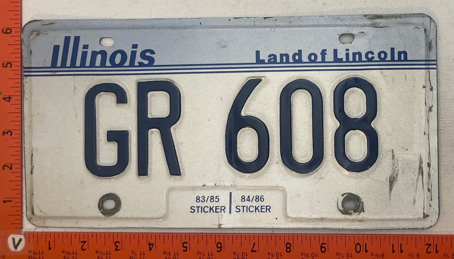 1983 Illinois #GR 608 Passenger License Plate