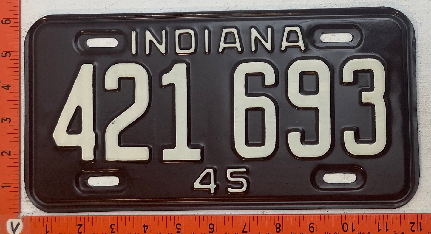 1945 Indiana #421 693 Passenger License Plate