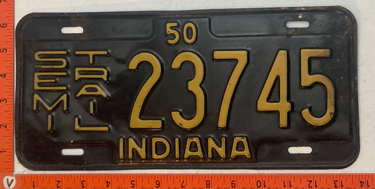 1950 Indiana #23745 Semi Trailer License Plate