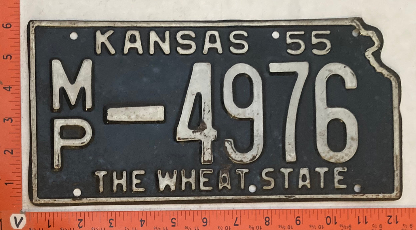 1955 Kansas #M/P-4976 Passenger License Plate