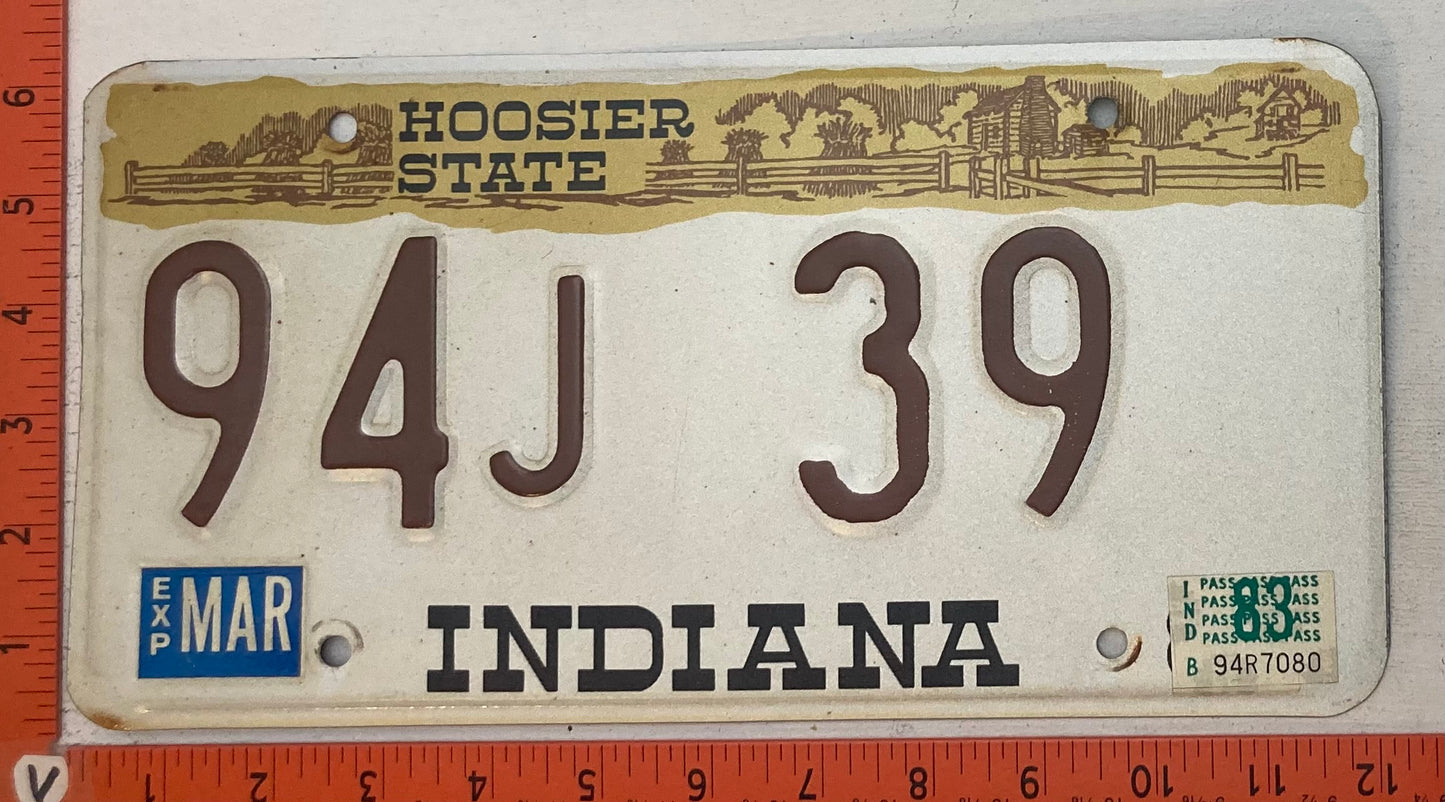 1983 Indiana #94J 39 Passenger License Plate