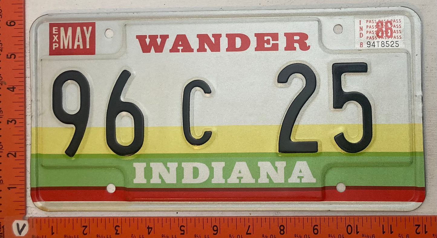 1986 Indiana #96C 25 Passenger License Plate