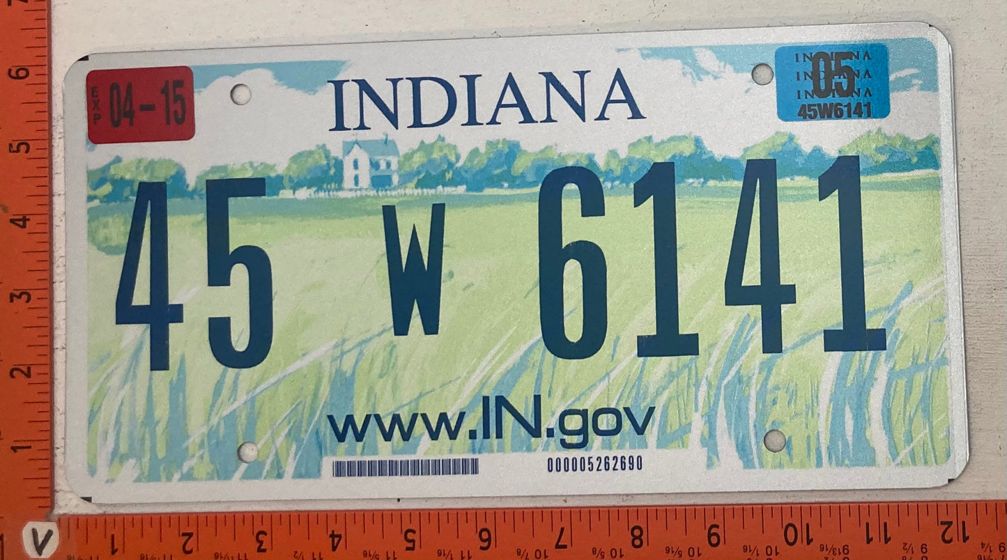 2005 Indiana #45W6141 Passenger License Plate