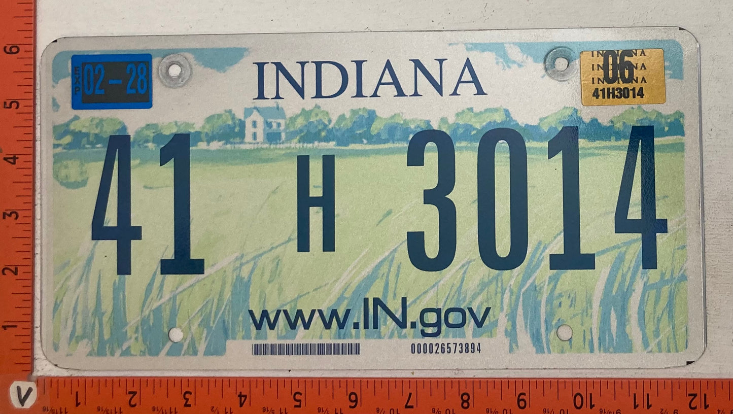 2006 Indiana #41H3014 Passenger License Plate