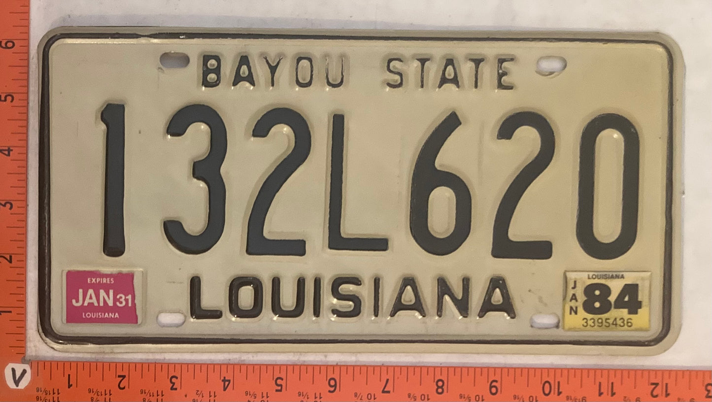1984 Louisiana #132L620 Passenger License Plate