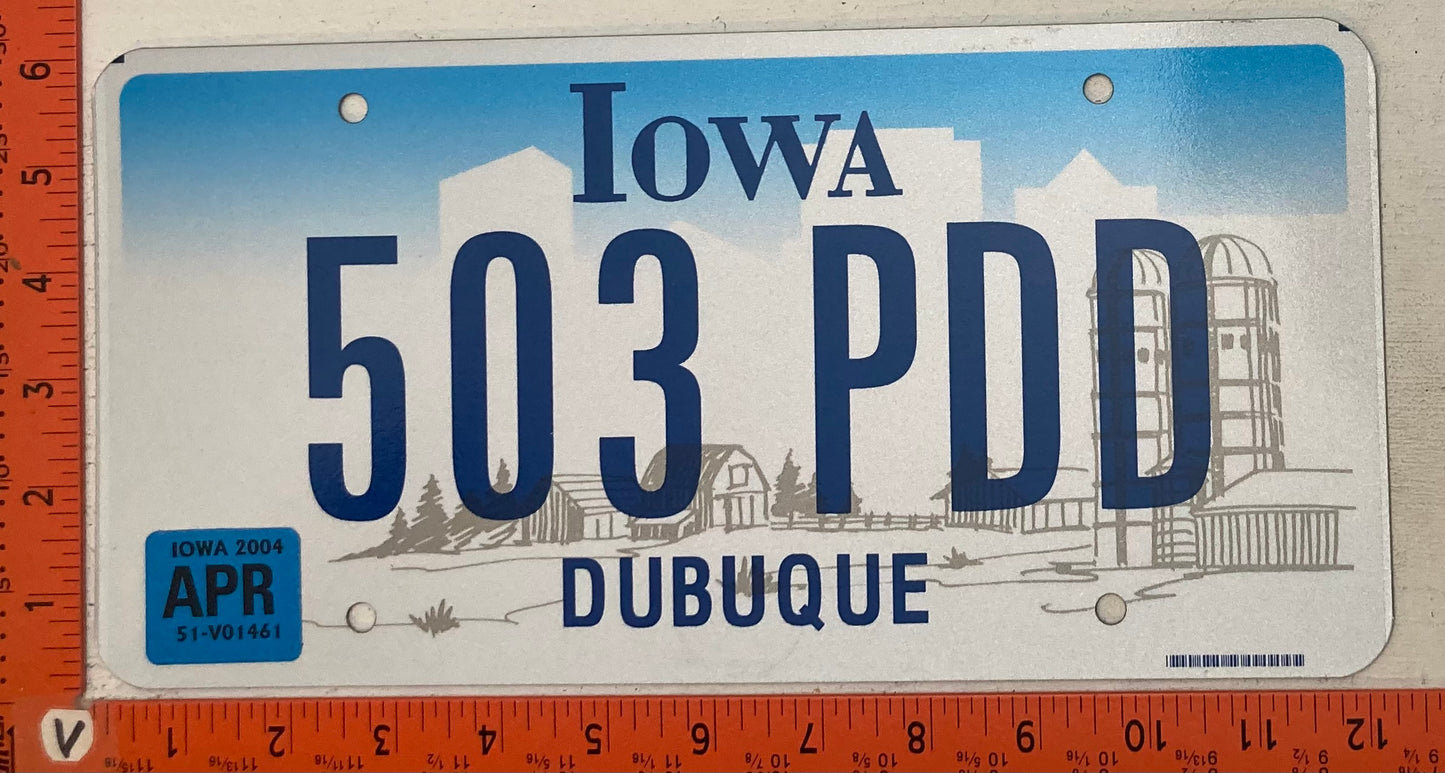 2004 Iowa #503 PDD Passenger License Plate