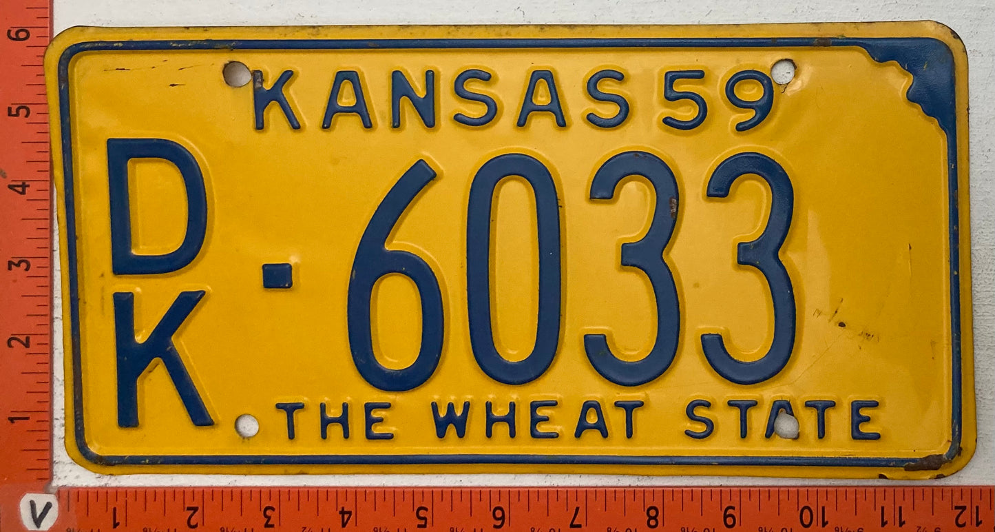 1959 Kansas #D/K 6033 Passenger License Plate